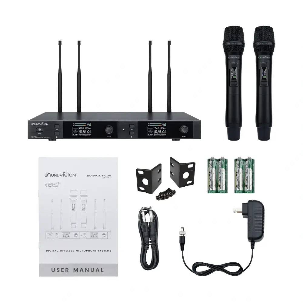 Soundvision SU-990D-HTP box SOUNDVISION SU-990D/HTP ชุดไมค์ลอยดิจิตอลคู่ (รุ่นใหม่ เปลี่ยนหัวไมค์ได้)