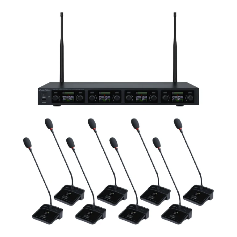 Soundvision Dwc-800 ชุดไมโครโฟนประชุมแบบไร้สายระบบดิจิตอล 8 Ch