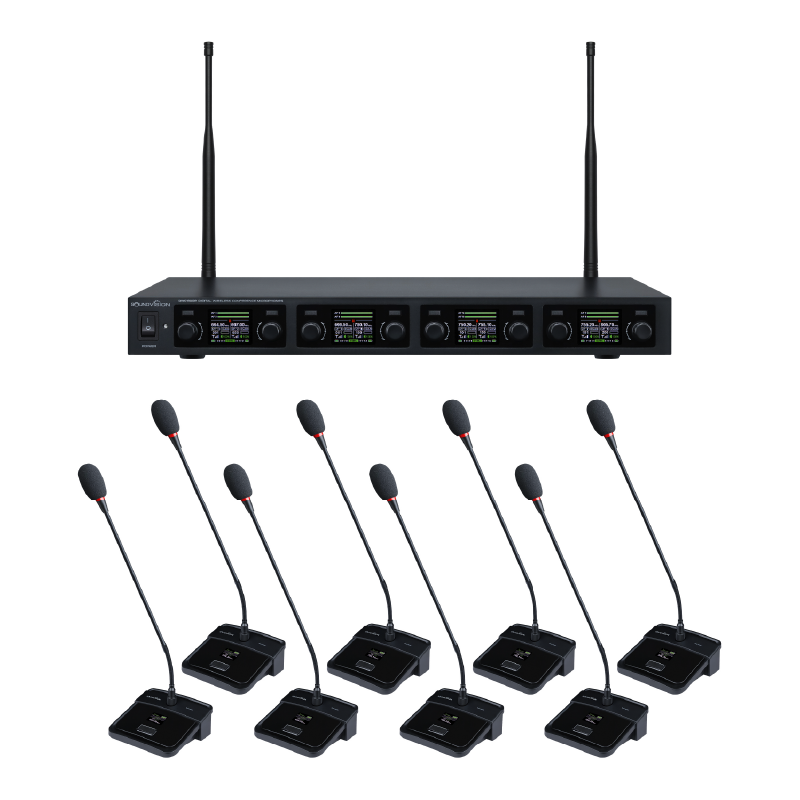 Soundvision Dwc-800 ชุดไมโครโฟนประชุมแบบไร้สายระบบดิจิตอล 8 Ch Soundvision Dwc-800 ชุดไมโครโฟนประชุมแบบไร้สายระบบดิจิตอล 8 Ch