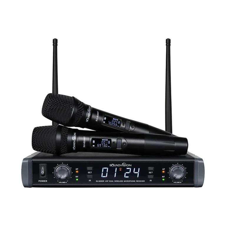 Soundvision Su-820d/ht ชุดไมโครโฟนไร้สาย แบบมือถือคู่ ย่านความถี่ Uhf