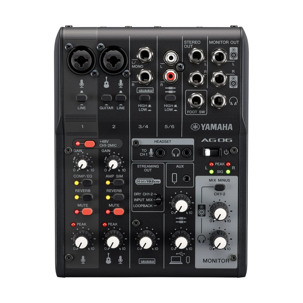 Yamaha Ag06mk2 มิกเซอร์ไลฟ์สตรีมมิ่ง 6 ช่องสัญญาณ Yamaha Ag06mk2 มิกเซอร์ไลฟ์สตรีมมิ่ง 6 ช่องสัญญาณ