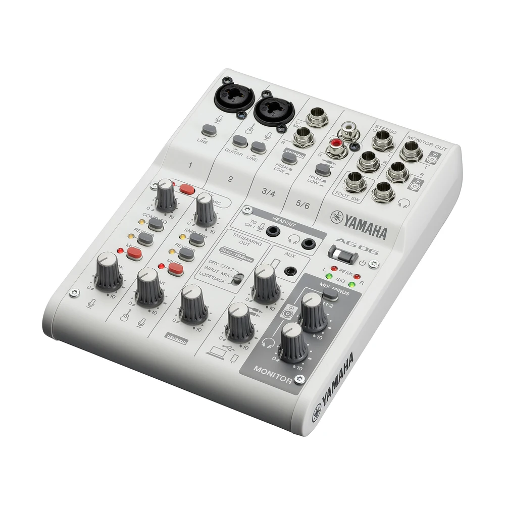 Yamaha Ag06mk2 มิกเซอร์ไลฟ์สตรีมมิ่ง 6 ช่องสัญญาณ Yamaha Ag06mk2 มิกเซอร์ไลฟ์สตรีมมิ่ง 6 ช่องสัญญาณ