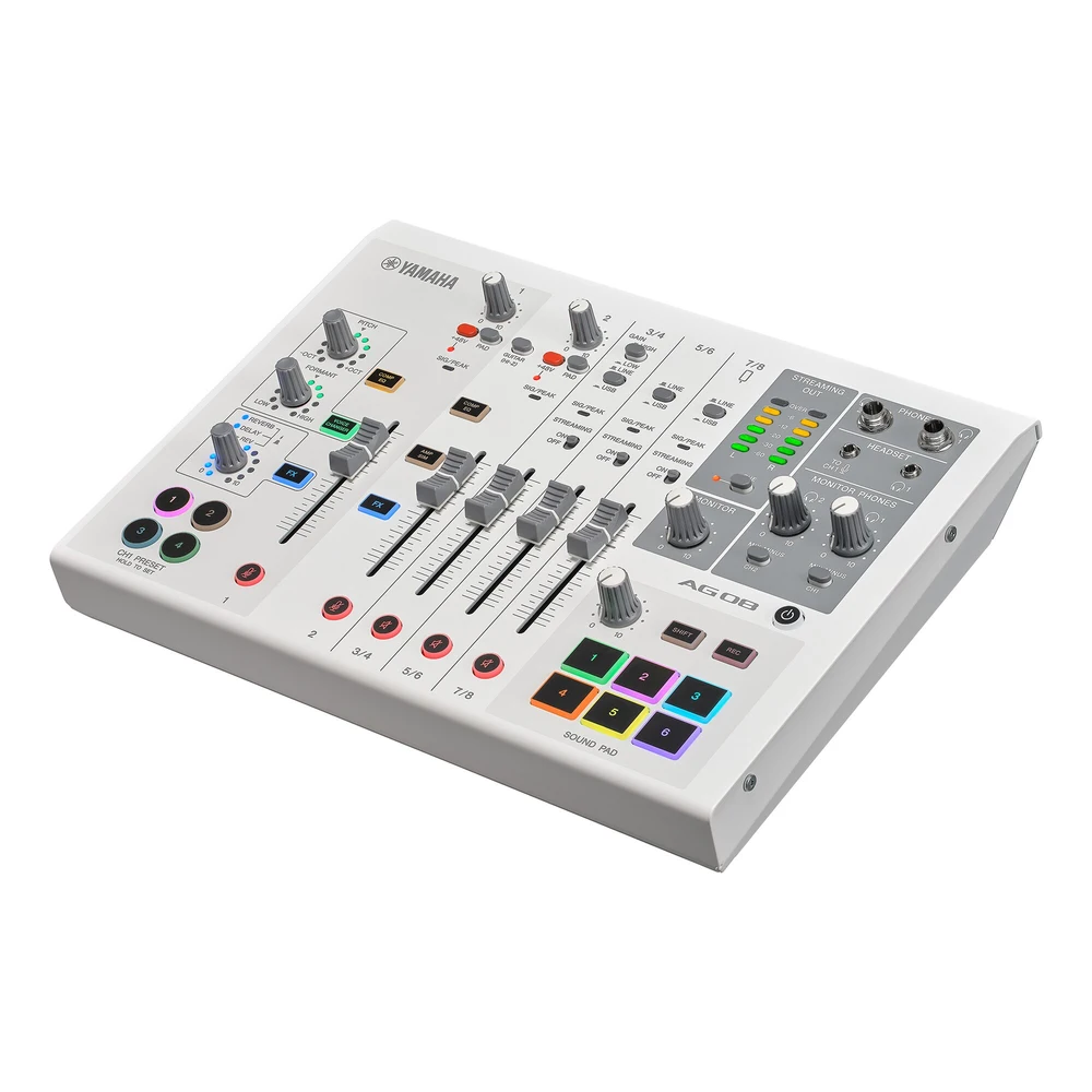 Yamaha Ag08 มิกเซอร์ไลฟ์สตรีมมิ่ง 8 ช่องสัญญาณ เชื่อมต่อ Ipad ได้ Yamaha Ag08 มิกเซอร์ไลฟ์สตรีมมิ่ง 8 ช่องสัญญาณ เชื่อมต่อ Ipad ได้
