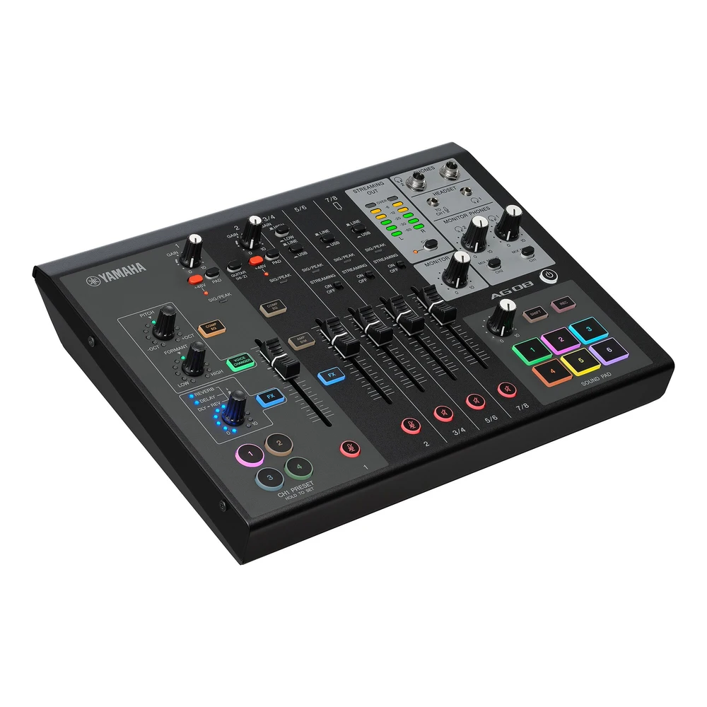 Yamaha Ag08 มิกเซอร์ไลฟ์สตรีมมิ่ง 8 ช่องสัญญาณ เชื่อมต่อ Ipad ได้ Yamaha Ag08 มิกเซอร์ไลฟ์สตรีมมิ่ง 8 ช่องสัญญาณ เชื่อมต่อ Ipad ได้