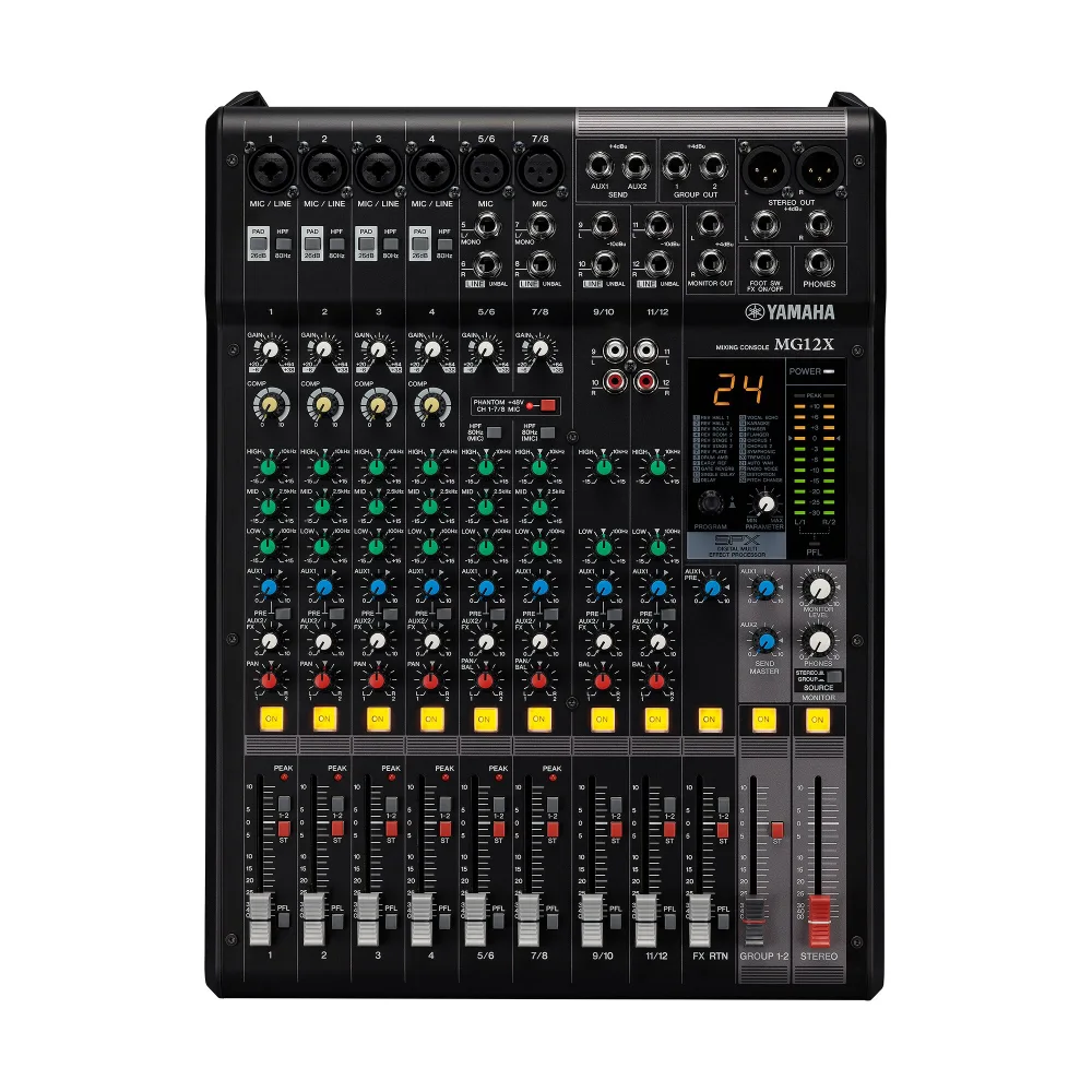 Yamaha Mg12x มิกเซอร์นาล็อก 12 แชนแนล เสียบไมค์ได้ 6 ช่อง Yamaha Mg12x มิกเซอร์นาล็อก 12 แชนแนล เสียบไมค์ได้ 6 ช่อง