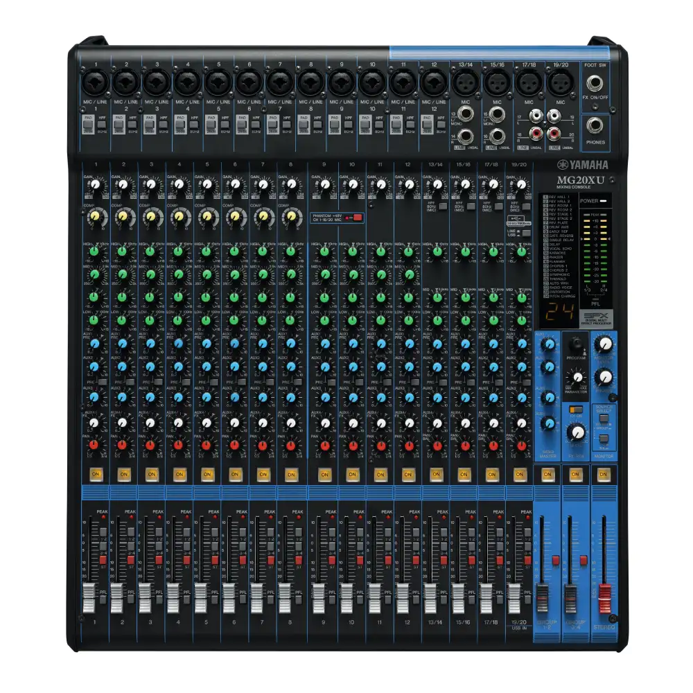 Yamaha Mg20xu มิกเซอร์อนาล็อก 20 แชนแนล พร้อม Usb และชุดอุปกรณ์แบบยึดติดแร็ค Yamaha Mg20xu มิกเซอร์อนาล็อก 20 แชนแนล พร้อม Usb และชุดอุปกรณ์แบบยึดติดแร็ค