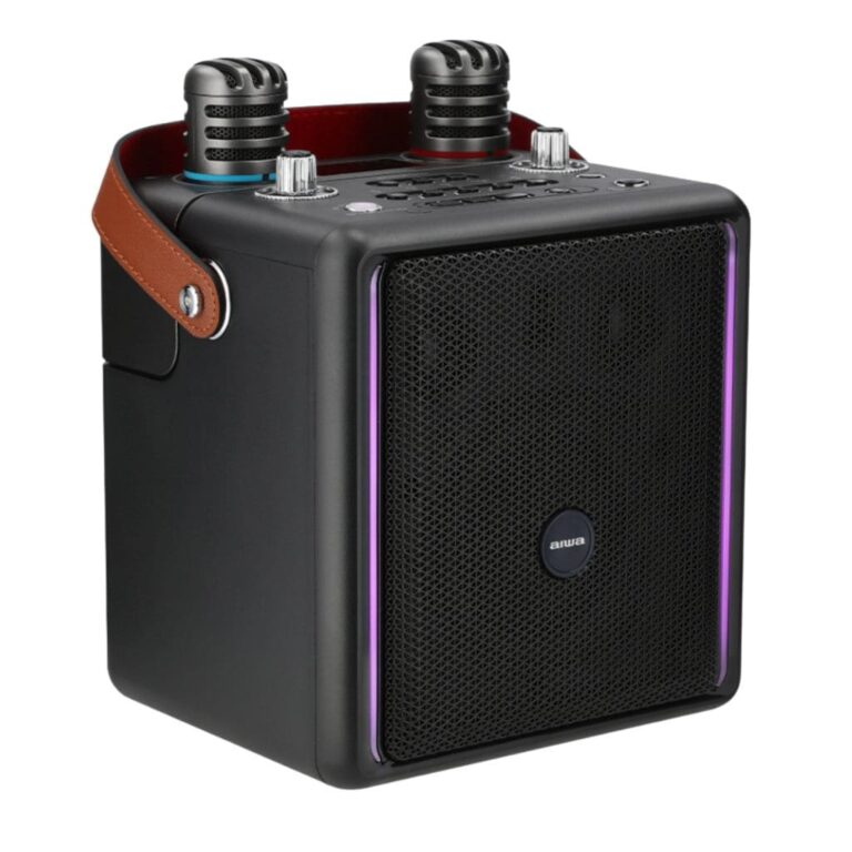 Aiwa Aw-B400k ลำโพงบลูทูธ 6 นิ้ว Portable Bluetooth Speaker มาพร้อมไมค์ และไฟ Led