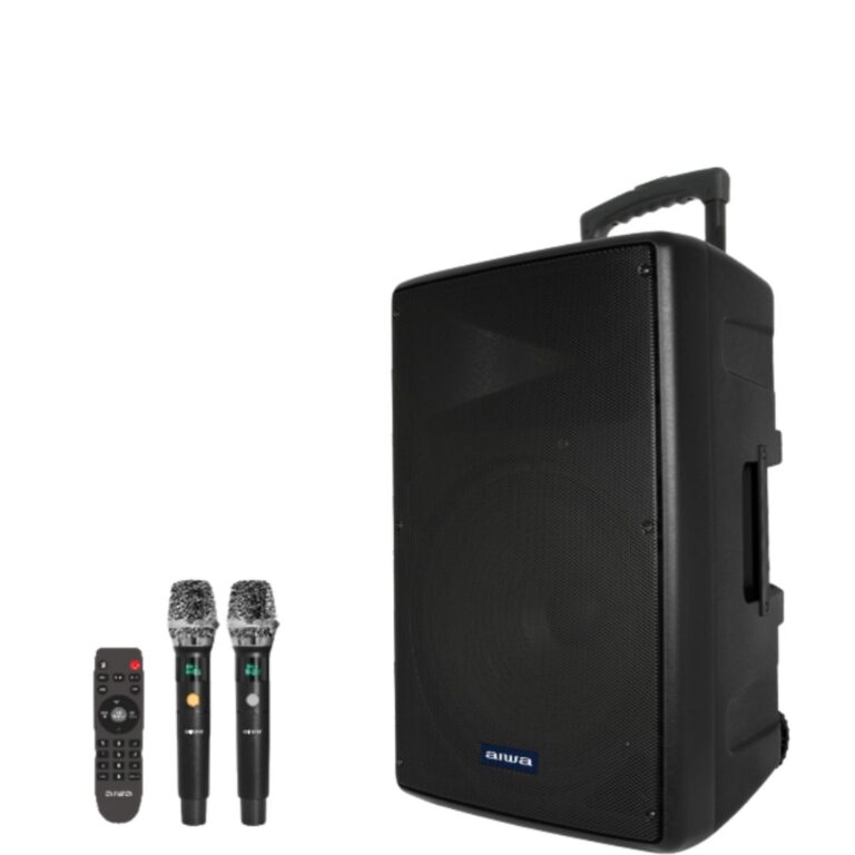 Aiwa Aw-X1500pro ลำโพงบลูทูธ 800w ดอกลำโพง 15 นิ้ว Party Speaker พร้อมไมโครโฟนไร้สายคู่