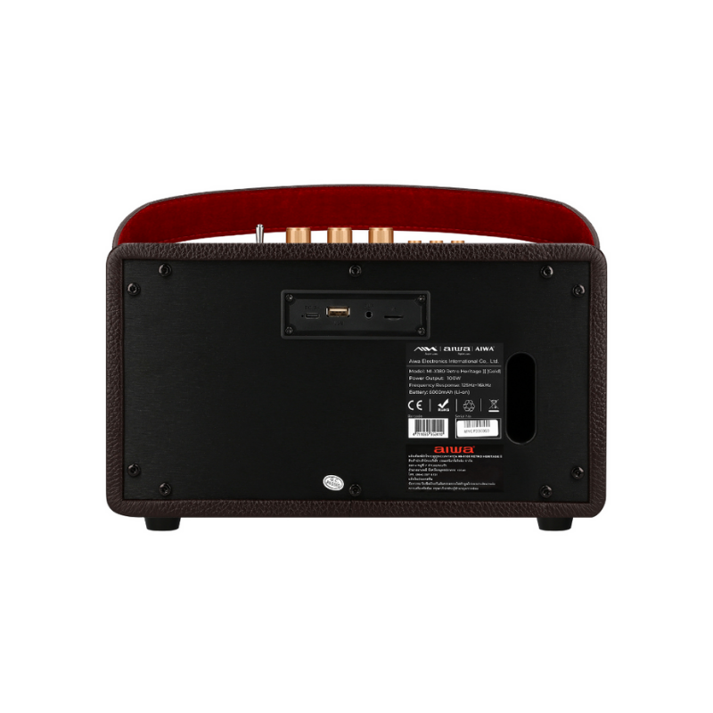 Aiwa Mi-X180 Retro Heritage Ii ลำโพงบลูทูธ 80w ดอกลำโพง 6.5 นิ้ว Portable Bluetooth Speaker Aiwa Mi-X180 Retro Heritage Ii ลำโพงบลูทูธ 80w ดอกลำโพง 6.5 นิ้ว Portable Bluetooth Speaker