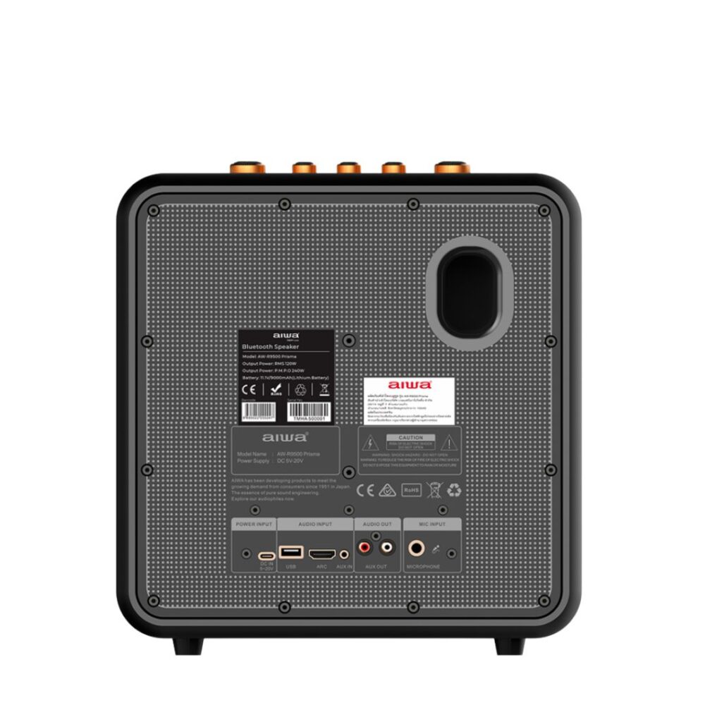 Aiwa Aw-R9500 Prisma ลำโพงบลูทูธ 8 นิ้ว ลำโพงปาร์ตี้ Party Speaker มาพร้อมกับไมค์คู่ และไฟ Led Prisma Aiwa Aw-R9500 Prisma ลำโพงบลูทูธ 8 นิ้ว ลำโพงปาร์ตี้ Party Speaker มาพร้อมกับไมค์คู่ และไฟ Led Prisma