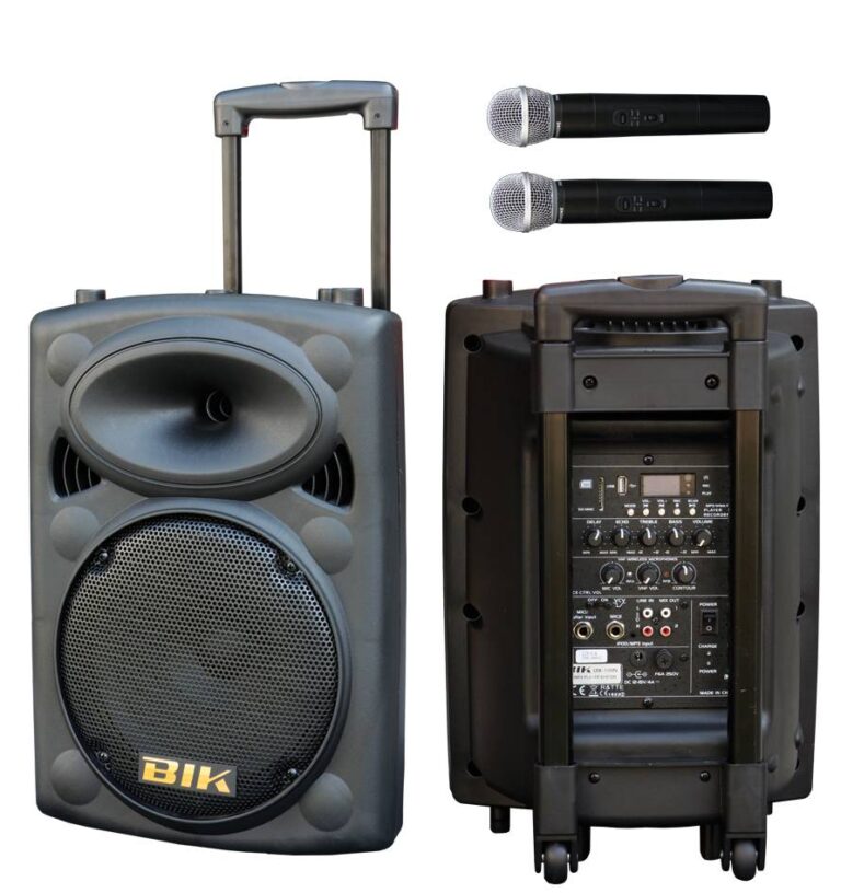 Bik Usk-10vn ลำโพงเอนกประสงค์ 10 นิ้ว Bluetooth มีล้อลาก พร้อมไมค์ลอย