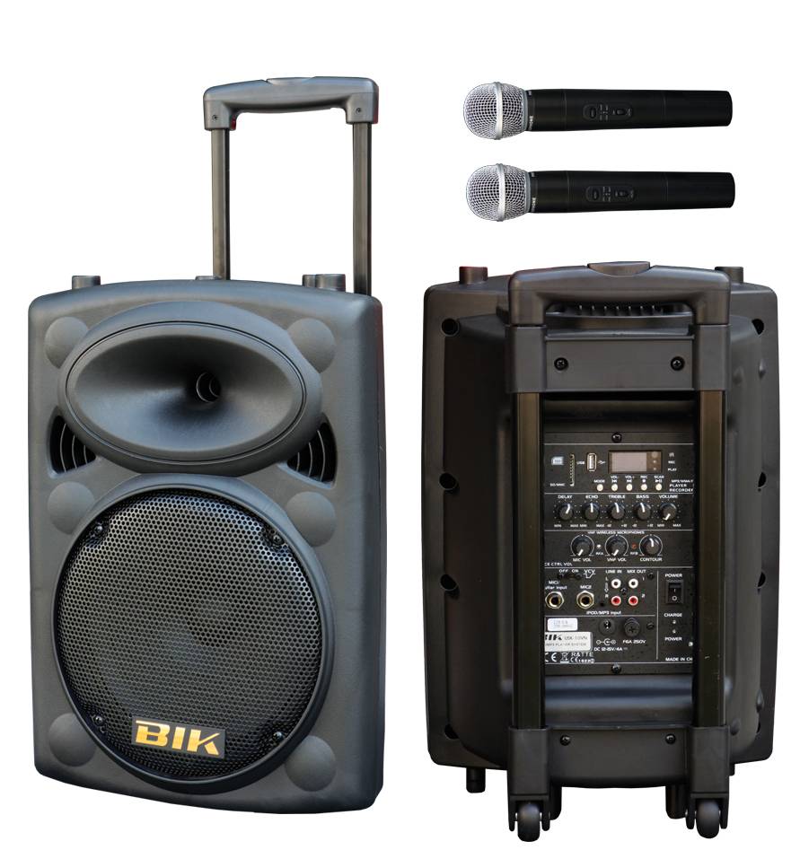 Bik Usk-10vn ลำโพงเอนกประสงค์ 10 นิ้ว Bluetooth มีล้อลาก พร้อมไมค์ลอย Bik Usk-10vn ลำโพงเอนกประสงค์ 10 นิ้ว Bluetooth มีล้อลาก พร้อมไมค์ลอย