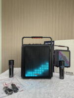 Aiwa Aw-B880k ลำโพงบลูทูธ 60w 8 นิ้ว Portable Bluetooth Speaker มาพร้อมไมค์คู่ และไฟ Led