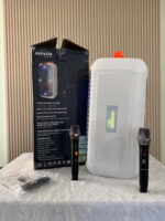 Aiwa Aw-X5150 ลำโพงบลูทูธ 80w ลำโพงปาร์ตี้ 6 นิ้วคู่ Party Speaker มาพร้อมไมค์คู่ และไฟ Led (สีขาว)