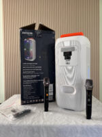 Aiwa Aw-X5150 ลำโพงบลูทูธ 80w ลำโพงปาร์ตี้ 6 นิ้วคู่ Party Speaker มาพร้อมไมค์คู่ และไฟ Led (สีขาว)
