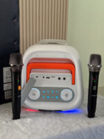 Aiwa Aw-X5150 ลำโพงบลูทูธ 80w ลำโพงปาร์ตี้ 6 นิ้วคู่ Party Speaker มาพร้อมไมค์คู่ และไฟ Led (สีขาว)
