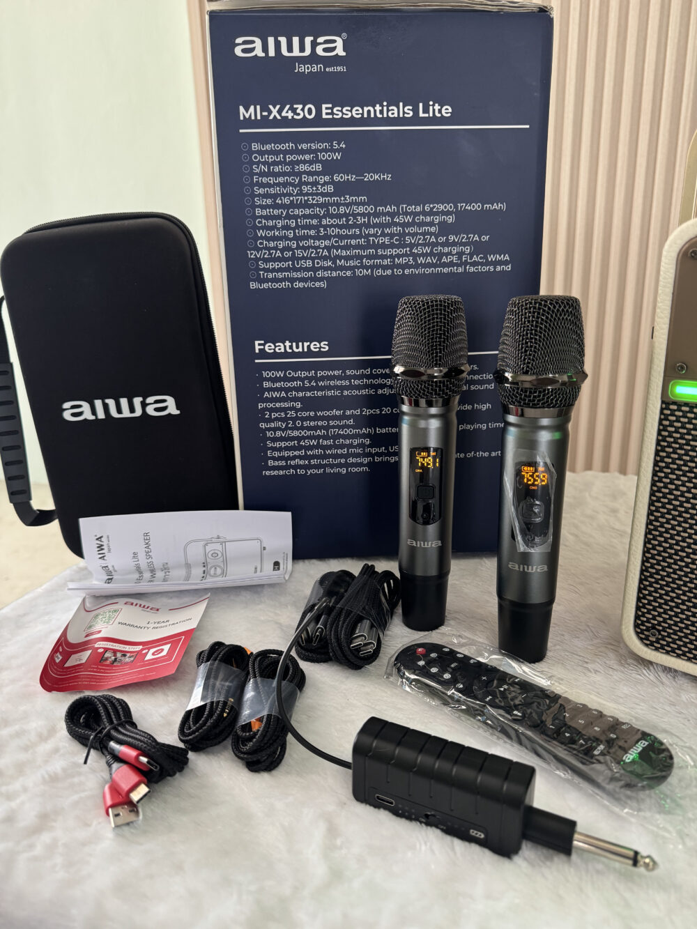 Aiwa Mi-X430 Enigma Essentials Lite ลำโพงบลูทูธ 40w ดอกลำโพง 4 นิ้ว พร้อมไมโครโฟน Portable Bluetooth Speaker