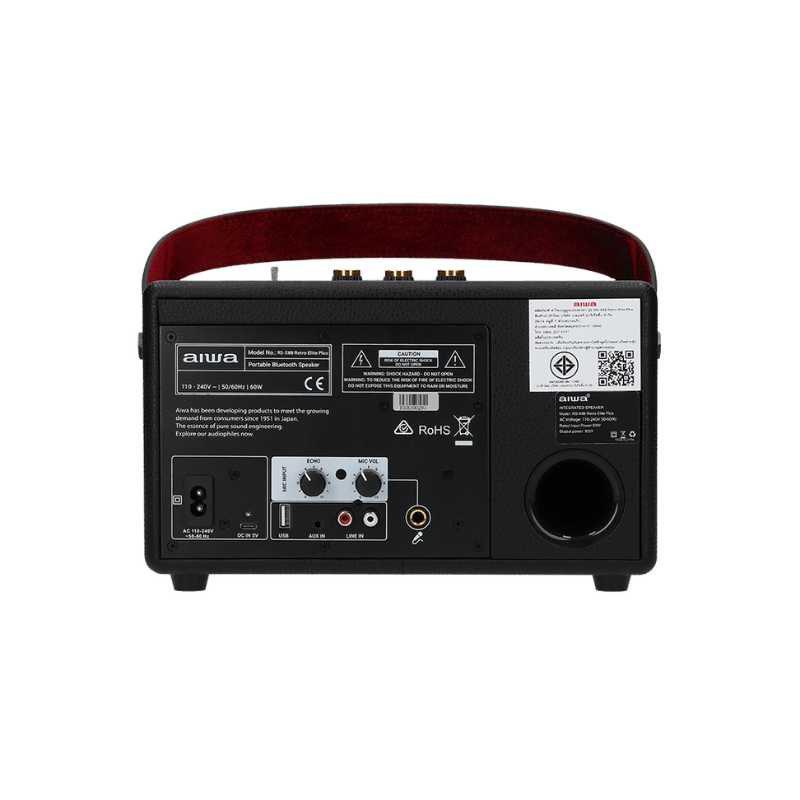 Aiwa Rs-X88 Retro Elite Plus ลำโพงบลูทูธ 100w ดอกลำโพง 6.5 นิ้ว Portable Bluetooth Speaker (สี Brown / Black) Aiwa Rs-X88 Retro Elite Plus ลำโพงบลูทูธ 100w ดอกลำโพง 6.5 นิ้ว Portable Bluetooth Speaker (สี Brown / Black)