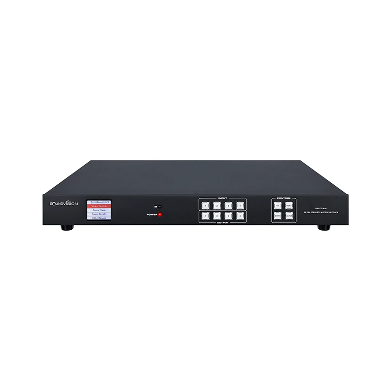Soundvision Sms-Ed-404 เมทริกซ์สวิตช์ 4k 4 เข้า 4 ออก แบบไร้รอยต่อ Soundvision Sms-Ed-404 เมทริกซ์สวิตช์ 4k 4 เข้า 4 ออก แบบไร้รอยต่อ