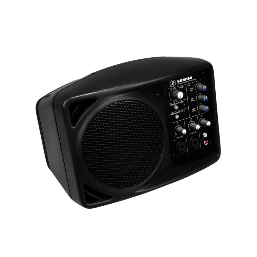 Mackie Srm150 Active Speaker Black ลำโพงมอนิเตอร์พกพาพร้อมมิกเซอร์ 3 ช่อง Mackie Srm150 Active Speaker Black ลำโพงมอนิเตอร์พกพาพร้อมมิกเซอร์ 3 ช่อง