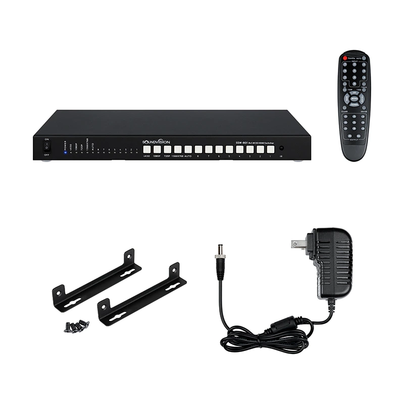 Soundvision Ssw-801 เครื่องสลับสัญญาณภาพ Hdmi 4k30 แบบ Seamless เข้า 8 ออก 1 Soundvision Ssw-801 เครื่องสลับสัญญาณภาพ Hdmi 4k30 แบบ Seamless เข้า 8 ออก 1