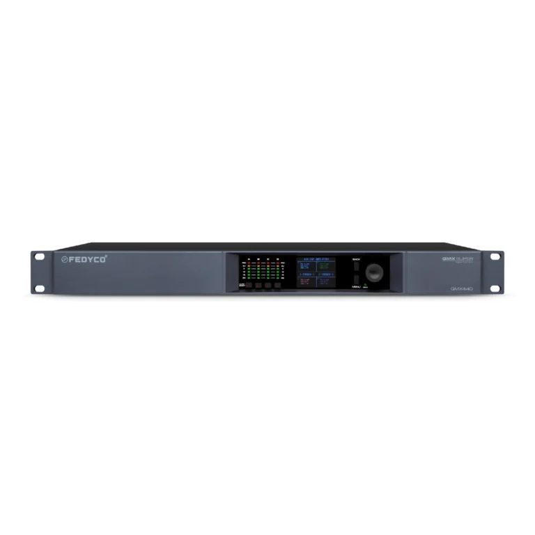 Fedyco Qmx 4.4d เพาเวอร์แอมป์ 4 ช่อง มี Dante Class D 550w