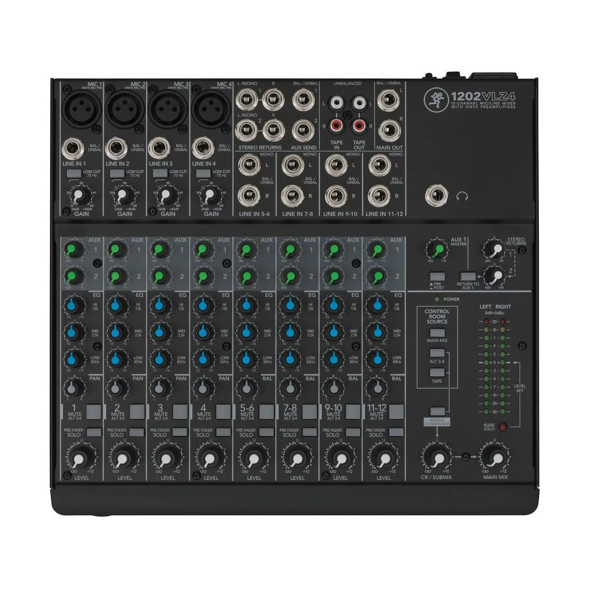 Mackie 1202vlz4 มิกเซอร์ 12 ช่อง Analog Mixer พร้อม Onyx Mic Preamps สำหรับสตูดิโอและงานแสดงสด Mackie 1202vlz4 มิกเซอร์ 12 ช่อง Analog Mixer พร้อม Onyx Mic Preamps สำหรับสตูดิโอและงานแสดงสด
