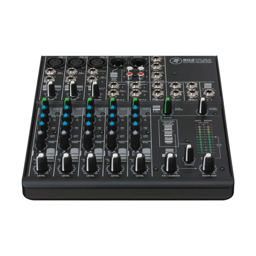 Mackie 802vlz4 มิกเซอร์ 8 ช่อง Analog Mixer พร้อม Onyx Mic Preamps สำหรับสตูดิโอและงานแสดงสด Mackie 802vlz4 มิกเซอร์ 8 ช่อง Analog Mixer พร้อม Onyx Mic Preamps สำหรับสตูดิโอและงานแสดงสด
