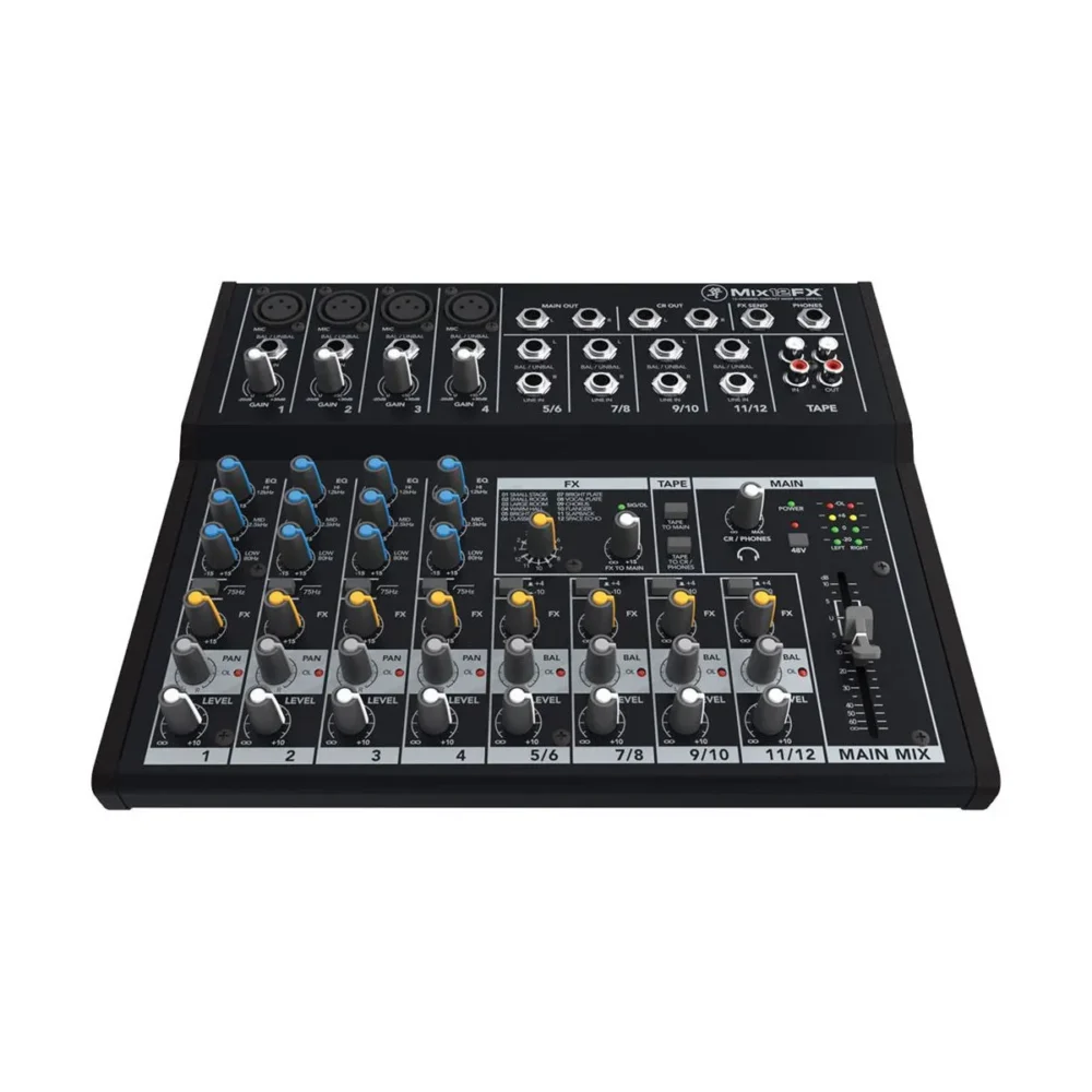 Mackie Mix12fx มิกเซอร์ 12 ช่อง Compact Analog Mixer พร้อมเอฟเฟกต์ในตัว สำหรับสตูดิโอ พอดแคสต์ และงานแสดงสด