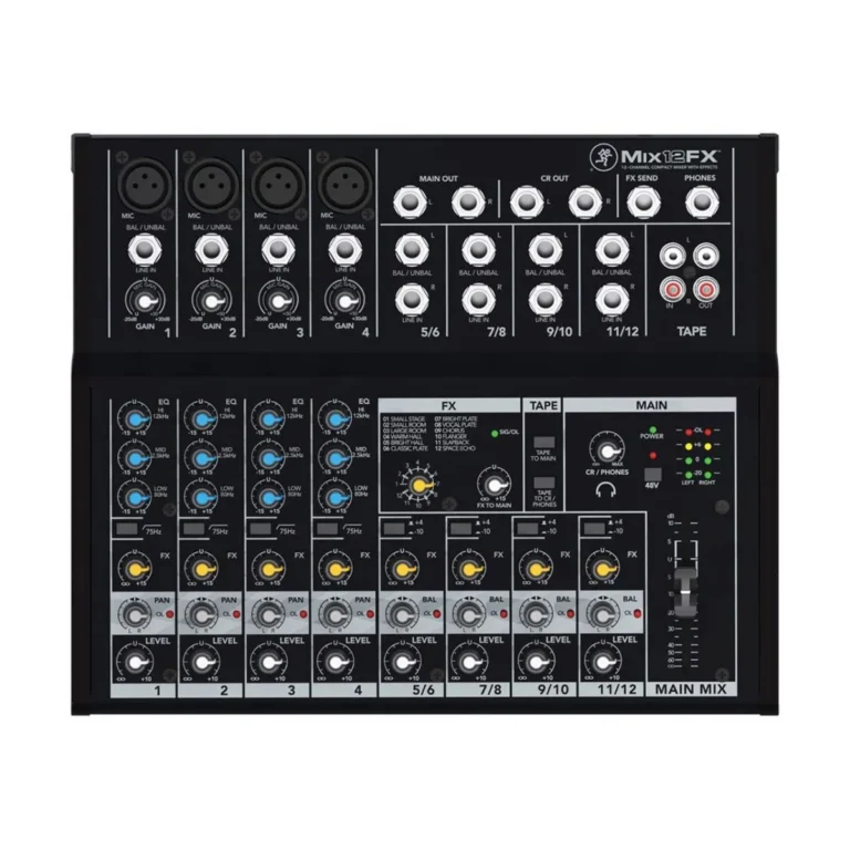 Mackie Mix12fx มิกเซอร์ 12 ช่อง Compact Analog Mixer พร้อมเอฟเฟกต์ในตัว สำหรับสตูดิโอ พอดแคสต์ และงานแสดงสด