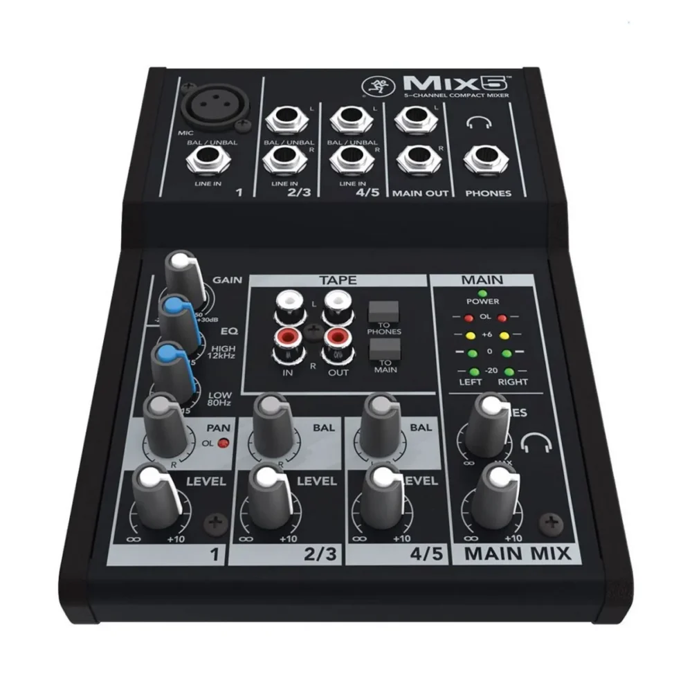 Mackie Mix5 มิกเซอร์ 5 ช่อง Compact Analog Mixer สำหรับสตูดิโอ พอดแคสต์ และงานแสดงสด Mackie Mix5 มิกเซอร์ 5 ช่อง Compact Analog Mixer สำหรับสตูดิโอ พอดแคสต์ และงานแสดงสด