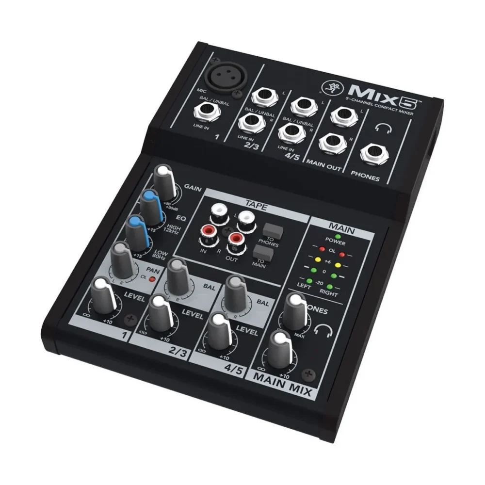 Mackie Mix5 มิกเซอร์ 5 ช่อง Compact Analog Mixer สำหรับสตูดิโอ พอดแคสต์ และงานแสดงสด Mackie Mix5 มิกเซอร์ 5 ช่อง Compact Analog Mixer สำหรับสตูดิโอ พอดแคสต์ และงานแสดงสด