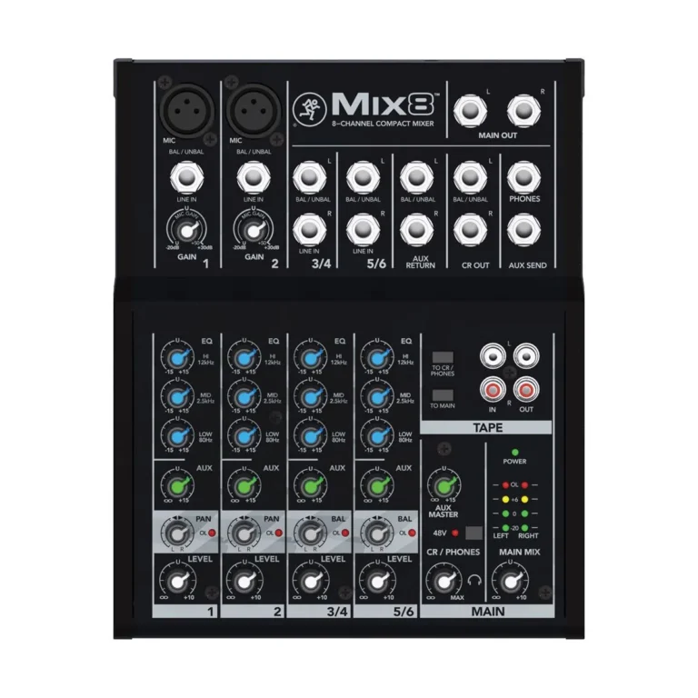 Mackie Mix8 มิกเซอร์ 8 ช่อง Compact Analog Mixer สำหรับสตูดิโอ พอดแคสต์ และงานแสดงสด