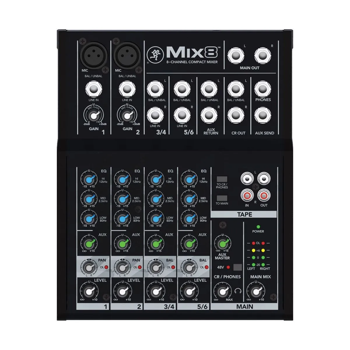 Mackie Mix8 มิกเซอร์ 8 ช่อง Compact Analog Mixer สำหรับสตูดิโอ พอดแคสต์ และงานแสดงสด Mackie Mix8 มิกเซอร์ 8 ช่อง Compact Analog Mixer สำหรับสตูดิโอ พอดแคสต์ และงานแสดงสด