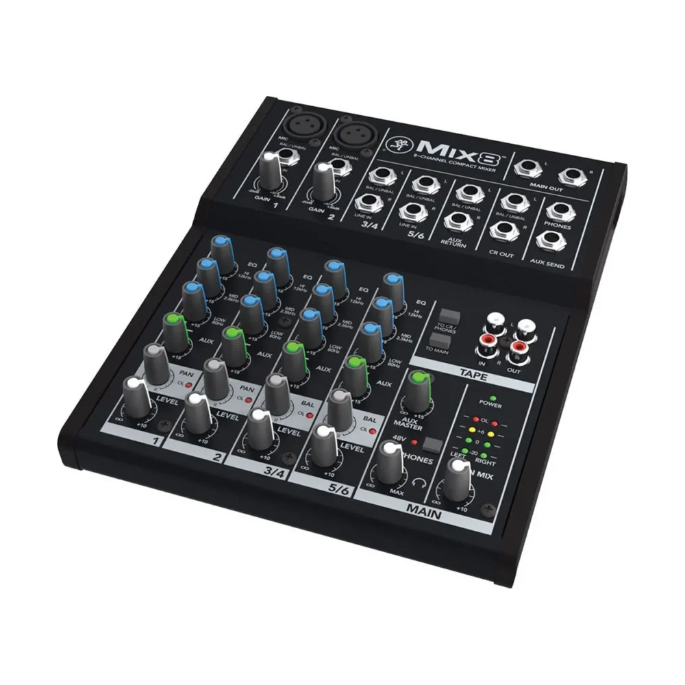 Mackie Mix8 มิกเซอร์ 8 ช่อง Compact Analog Mixer สำหรับสตูดิโอ พอดแคสต์ และงานแสดงสด Mackie Mix8 มิกเซอร์ 8 ช่อง Compact Analog Mixer สำหรับสตูดิโอ พอดแคสต์ และงานแสดงสด