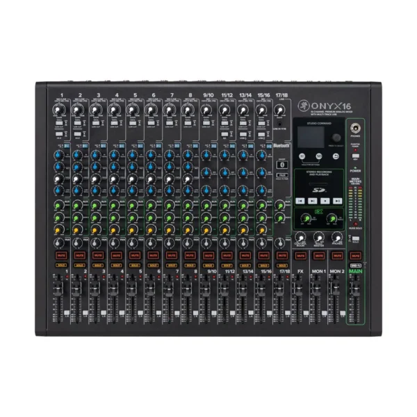 Mackie Onyx16 มิกเซอร์ 16 ช่อง Analog Mixer พร้อม Usb Multitrack Recording สำหรับสตูดิโอ ไลฟ์สตรีม และ Podcast