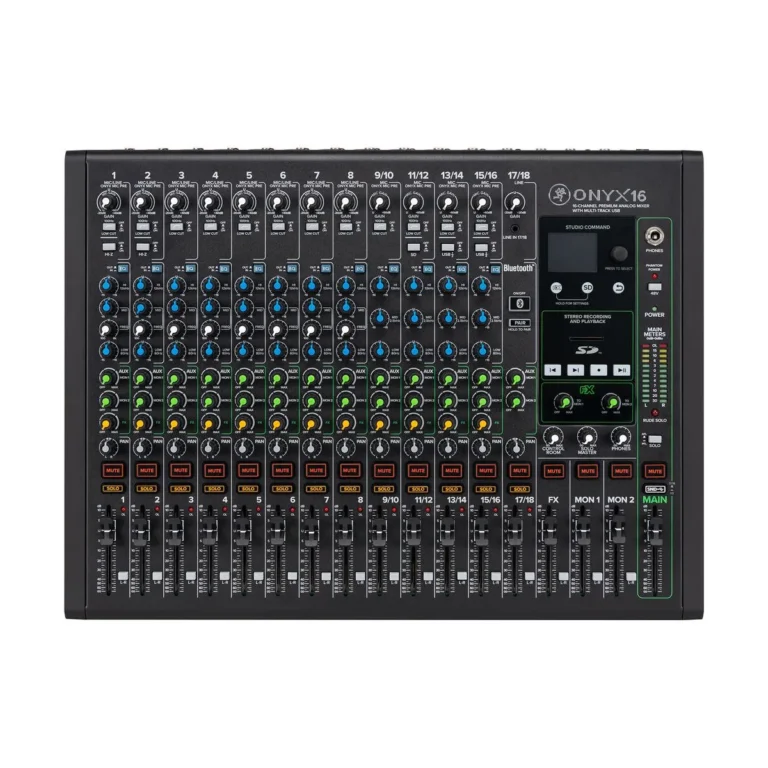 Mackie Onyx16 มิกเซอร์ 16 ช่อง Analog Mixer พร้อม Usb Multitrack Recording สำหรับสตูดิโอ ไลฟ์สตรีม และ Podcast