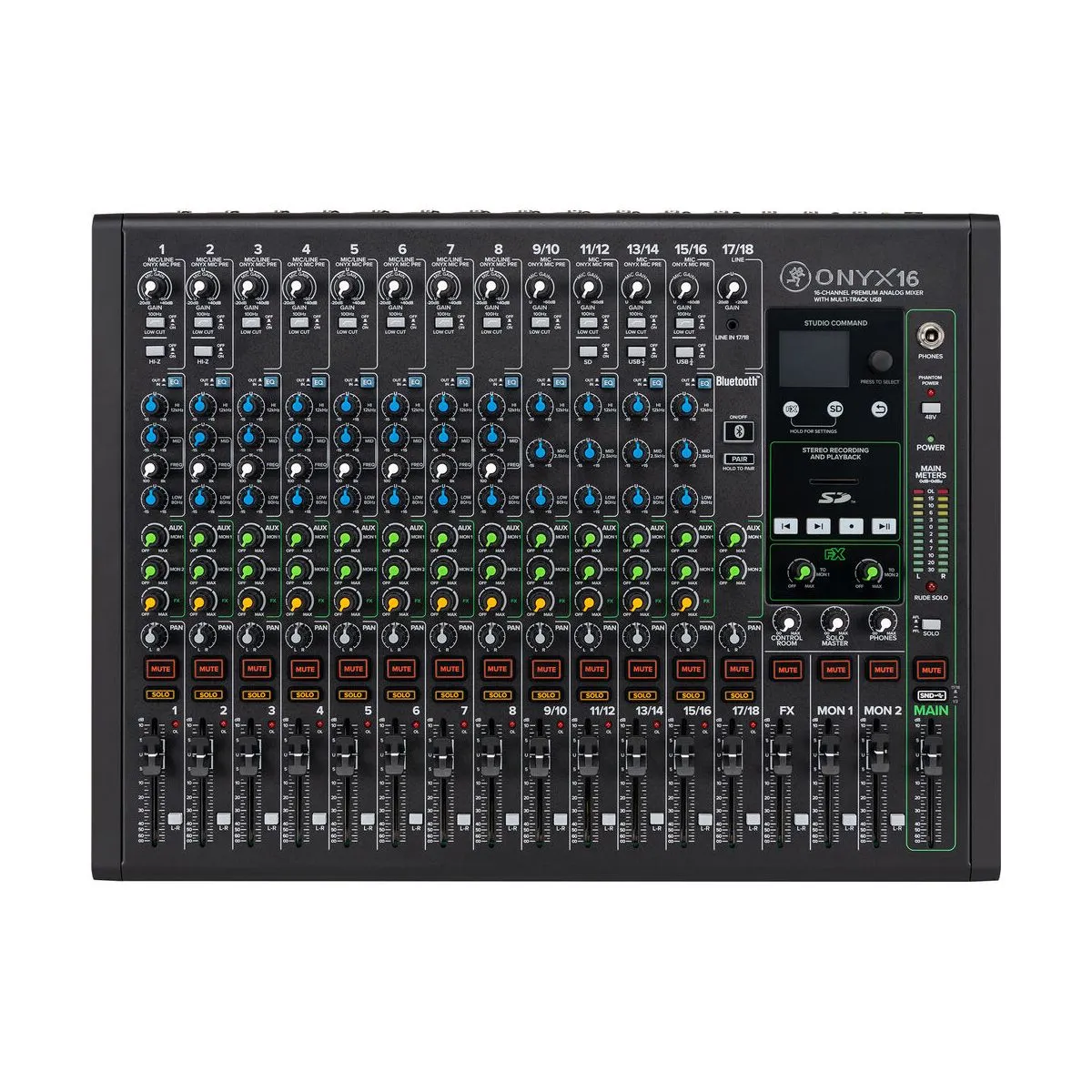 Mackie Onyx16 มิกเซอร์ 16 ช่อง Analog Mixer พร้อม Usb Multitrack Recording สำหรับสตูดิโอ ไลฟ์สตรีม และ Podcast Mackie Onyx16 มิกเซอร์ 16 ช่อง Analog Mixer พร้อม Usb Multitrack Recording สำหรับสตูดิโอ ไลฟ์สตรีม และ Podcast