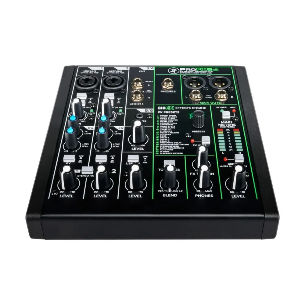 Mackie Profx6v3 มิกเซอร์ 6 ช่อง Professional Effects Mixer พร้อม Usb สำหรับสตูดิโอ ไลฟ์สตรีม และงานแสดงสด Mackie Profx6v3 มิกเซอร์ 6 ช่อง Professional Effects Mixer พร้อม Usb สำหรับสตูดิโอ ไลฟ์สตรีม และงานแสดงสด