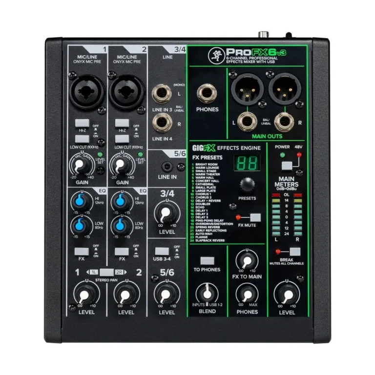 Mackie Profx6v3 มิกเซอร์ 6 ช่อง Professional Effects Mixer พร้อม Usb สำหรับสตูดิโอ ไลฟ์สตรีม และงานแสดงสด