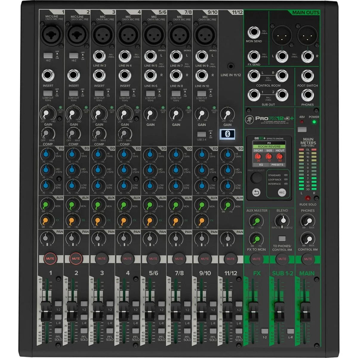 Mackie Profx12v3+ มิกเซอร์ 12 ช่อง Analog Mixer พร้อมเอฟเฟกต์ Gigfx+ และ Usb-C Recording สำหรับสตูดิโอ ไลฟ์สตรีม และพอดแคสต์ Mackie Profx12v3+ มิกเซอร์ 12 ช่อง Analog Mixer พร้อมเอฟเฟกต์ Gigfx+ และ Usb-C Recording สำหรับสตูดิโอ ไลฟ์สตรีม และพอดแคสต์