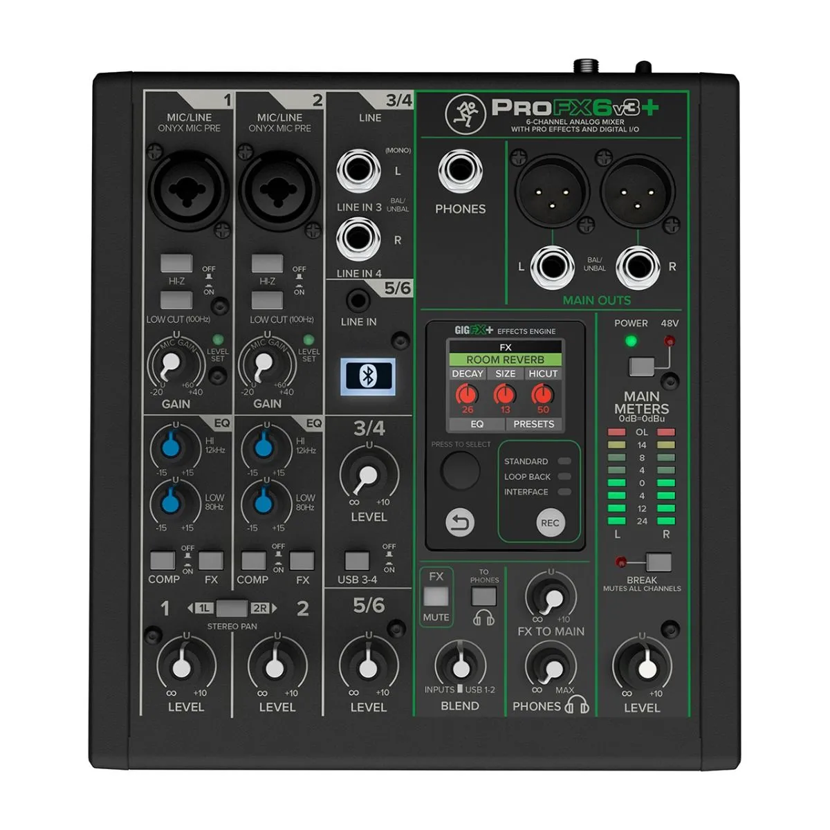 Mackie Profx6v3+ มิกเซอร์ 6 ช่อง Analog Mixer พร้อมเอฟเฟกต์และ Usb Recording สำหรับสตูดิโอ ไลฟ์สตรีม และพอดแคสต์ Mackie Profx6v3+ มิกเซอร์ 6 ช่อง Analog Mixer พร้อมเอฟเฟกต์และ Usb Recording สำหรับสตูดิโอ ไลฟ์สตรีม และพอดแคสต์