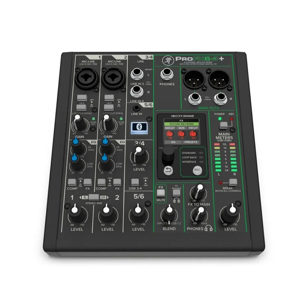 Mackie Profx6v3+ มิกเซอร์ 6 ช่อง Analog Mixer พร้อมเอฟเฟกต์และ Usb Recording สำหรับสตูดิโอ ไลฟ์สตรีม และพอดแคสต์ Mackie Profx6v3+ มิกเซอร์ 6 ช่อง Analog Mixer พร้อมเอฟเฟกต์และ Usb Recording สำหรับสตูดิโอ ไลฟ์สตรีม และพอดแคสต์