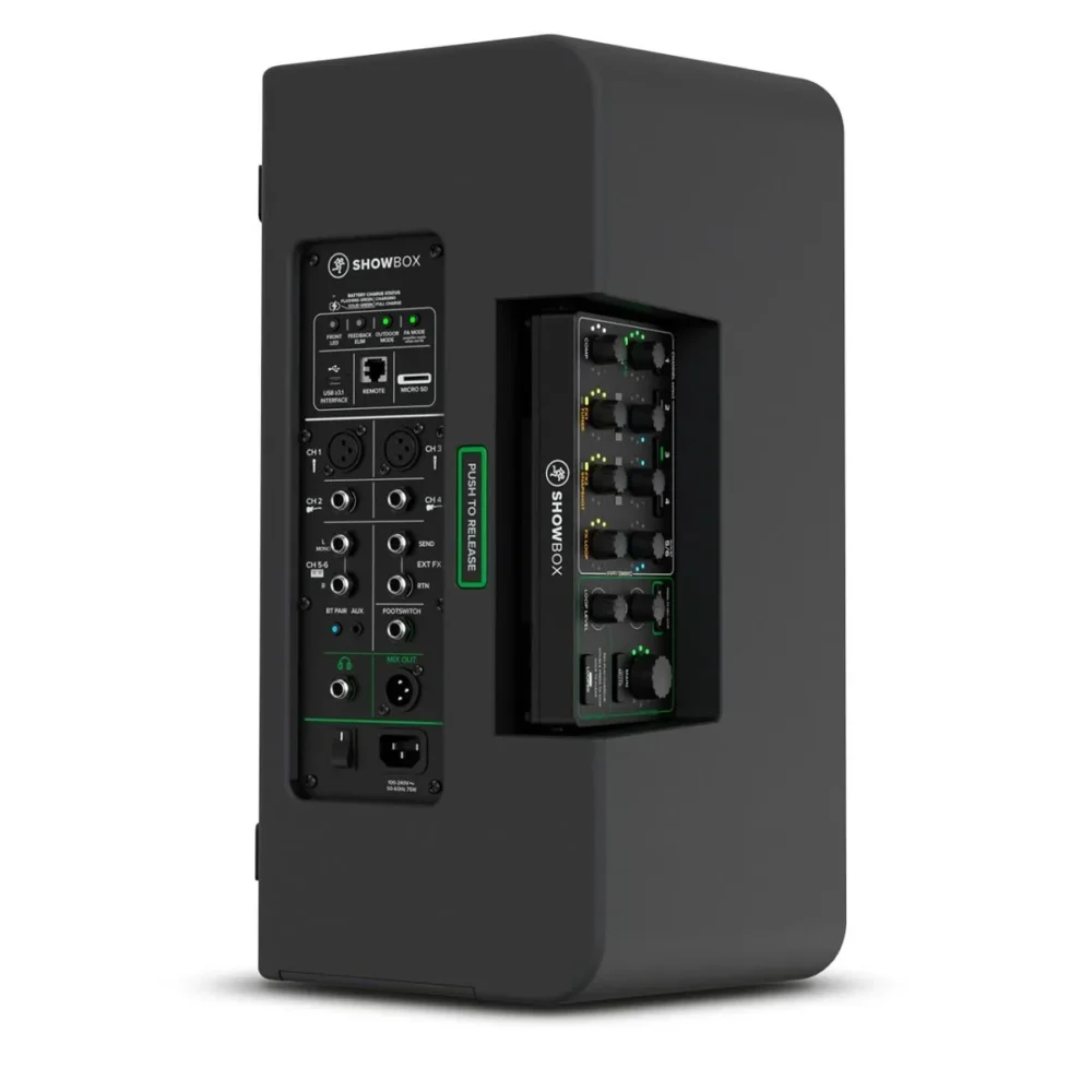 Mackie Showbox Battery Powered All-In-One Speaker 8 นิ้ว พร้อมมิกเซอร์และ Bluetooth Mackie Showbox Battery Powered All-In-One Speaker 8 นิ้ว พร้อมมิกเซอร์และ Bluetooth