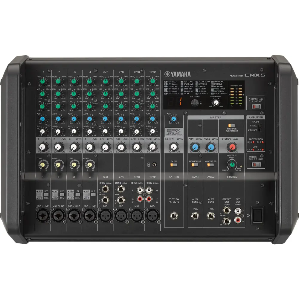 Yamaha Emx5 เพาเวอร์มิกเซอร์ 12 แชนแนล กำลังขับ 630w+630w Yamaha Emx5 เพาเวอร์มิกเซอร์ 12 แชนแนล กำลังขับ 630w+630w