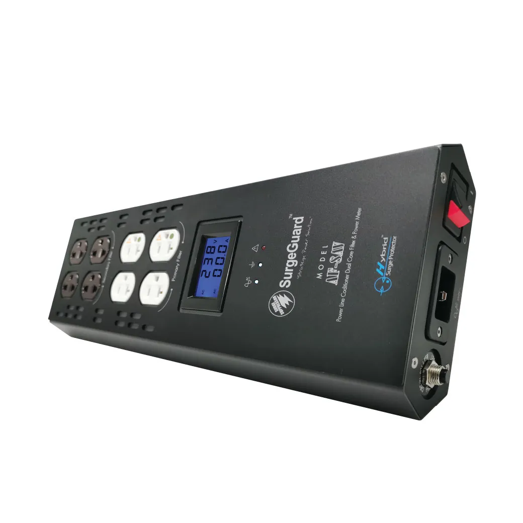 Surgeguard Af-8av เครื่องกรองกระแสไฟฟ้า Dual Core Filter พร้อม Power Meter Surgeguard Af-8av เครื่องกรองกระแสไฟฟ้า Dual Core Filter พร้อม Power Meter