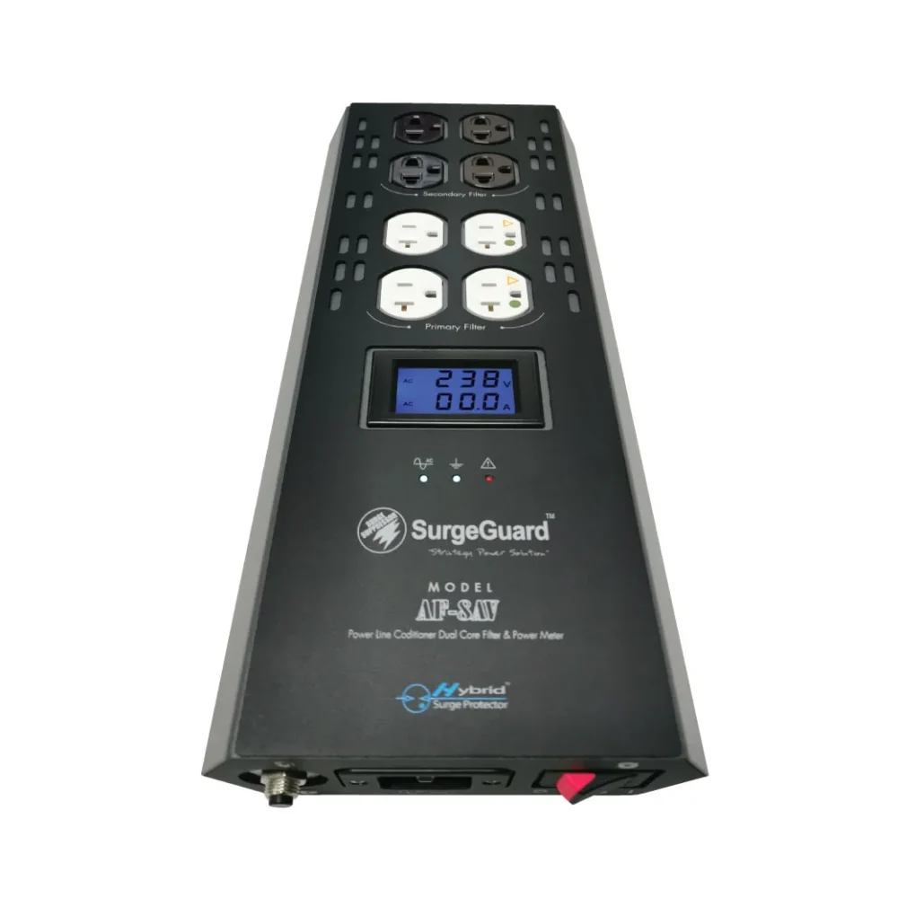 Surgeguard Af-8av เครื่องกรองกระแสไฟฟ้า Dual Core Filter พร้อม Power Meter Surgeguard Af-8av เครื่องกรองกระแสไฟฟ้า Dual Core Filter พร้อม Power Meter