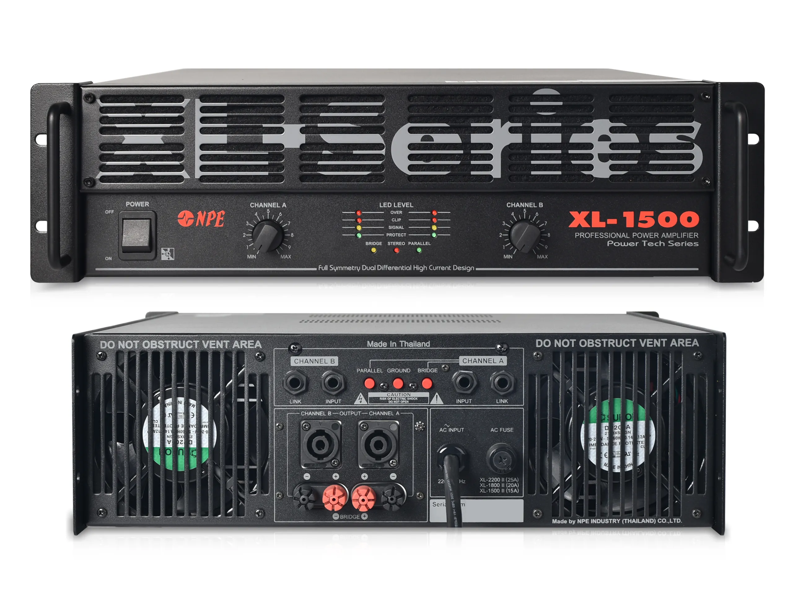 Npe Xl-1500 เพาเวอร์แอมป์ 2x800w Class Ab Stereo Power Amplifier Npe Xl-1500 เพาเวอร์แอมป์ 2x800w Class Ab Stereo Power Amplifier
