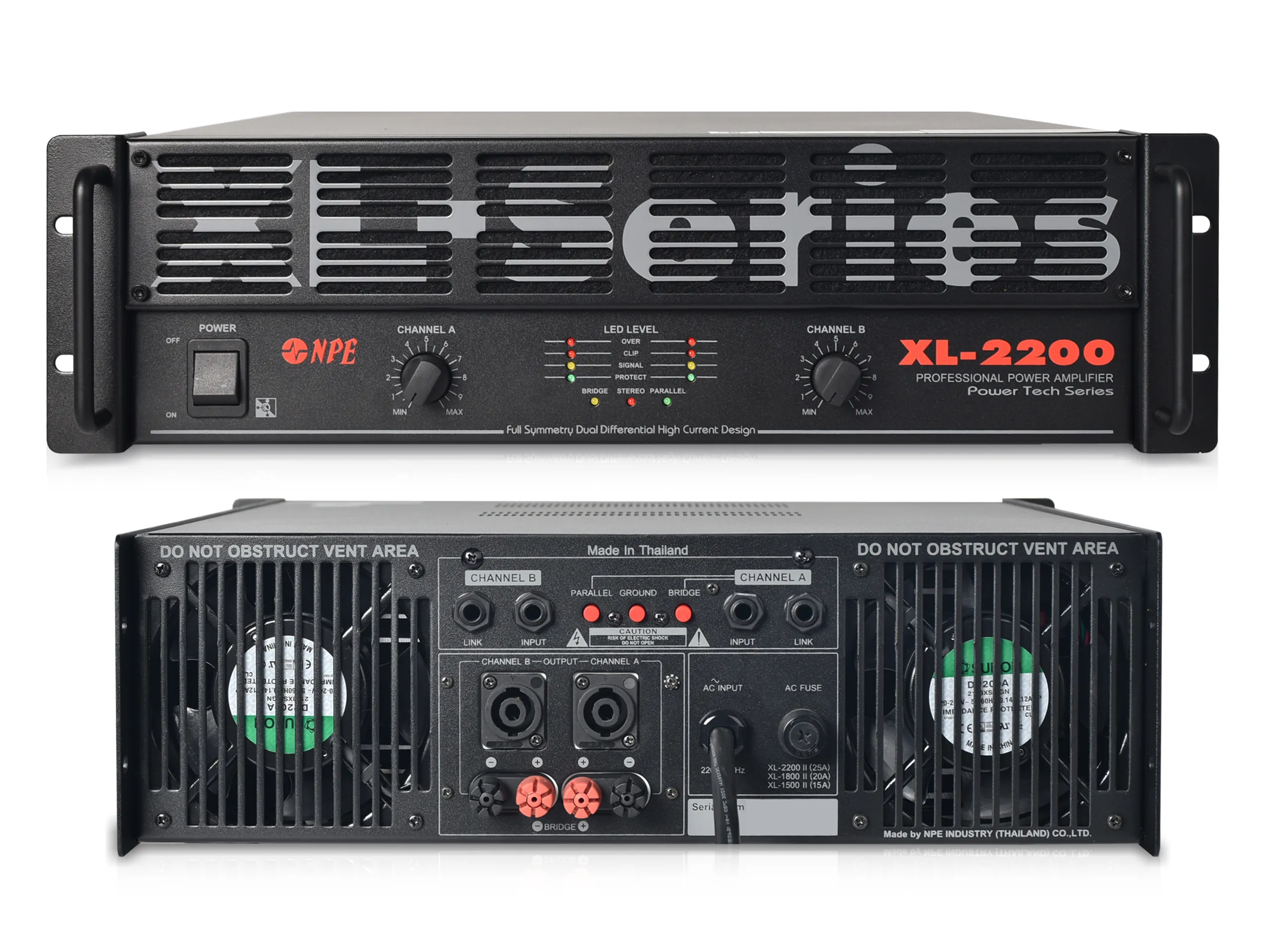 Npe Xl-2200 เพาเวอร์แอมป์ 2x1200w Class Ab Stereo Power Amplifier Npe Xl-2200 เพาเวอร์แอมป์ 2x1200w Class Ab Stereo Power Amplifier
