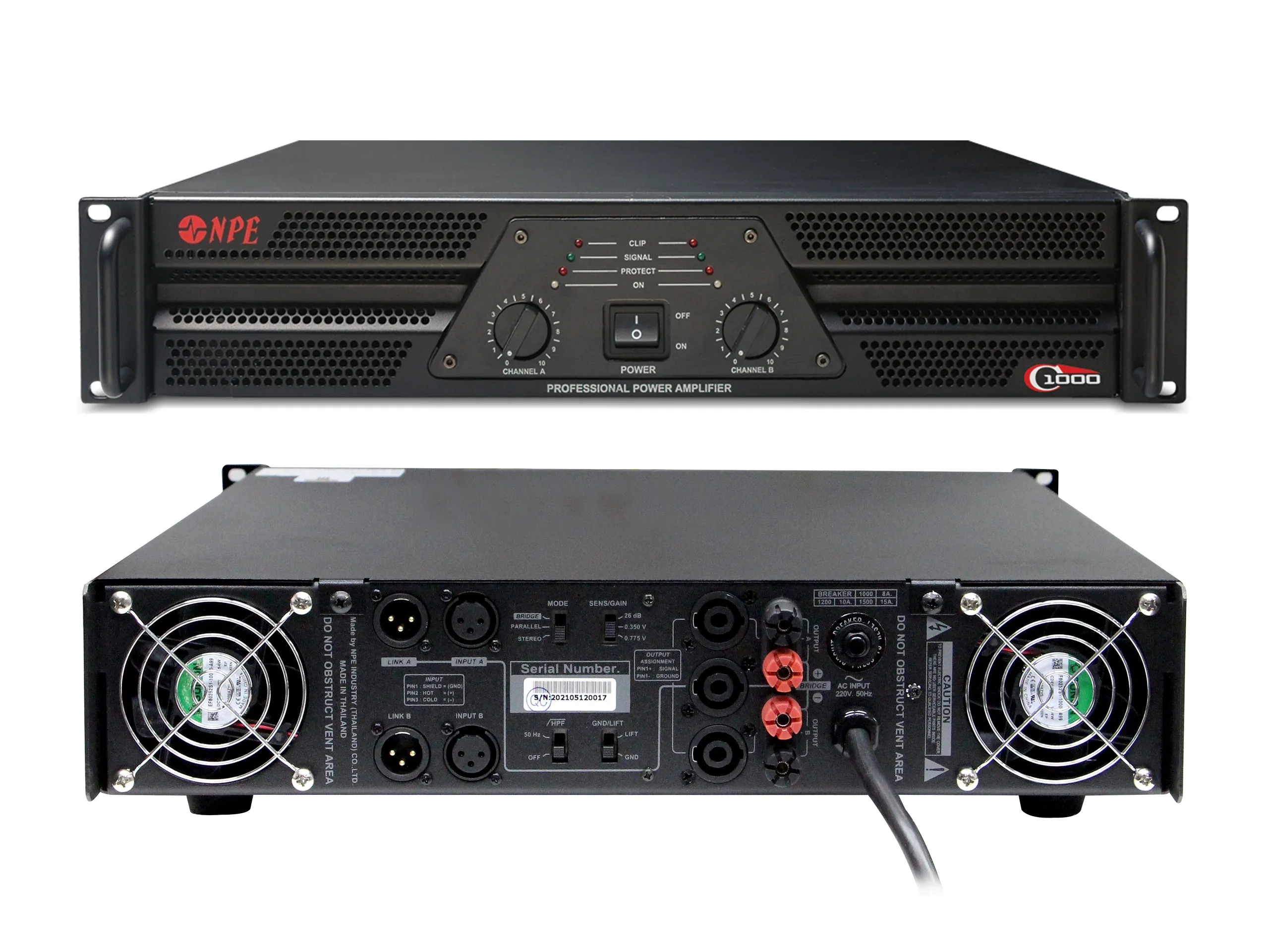 Npe C-1000 เพาเวอร์แอมป์ 2x500w Class Ab Professional Power Amplifier Npe C-1000 เพาเวอร์แอมป์ 2x500w Class Ab Professional Power Amplifier
